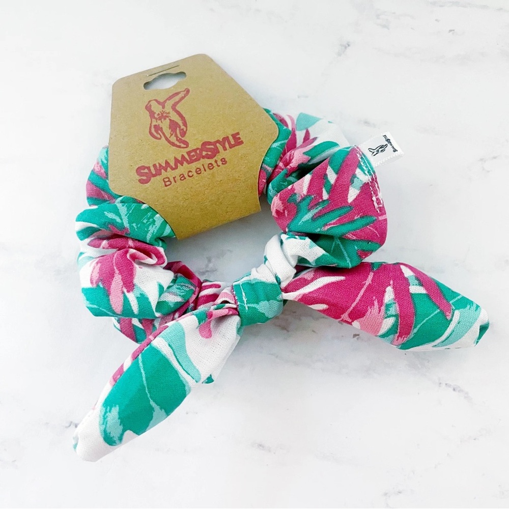 SummerStyle Bracelets Tropical Leaves Bow Scrunchie